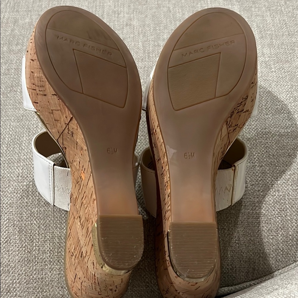 Marc Fisher White Mules - Picture 5 of 6